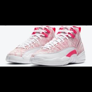 jordan 12 pink and white